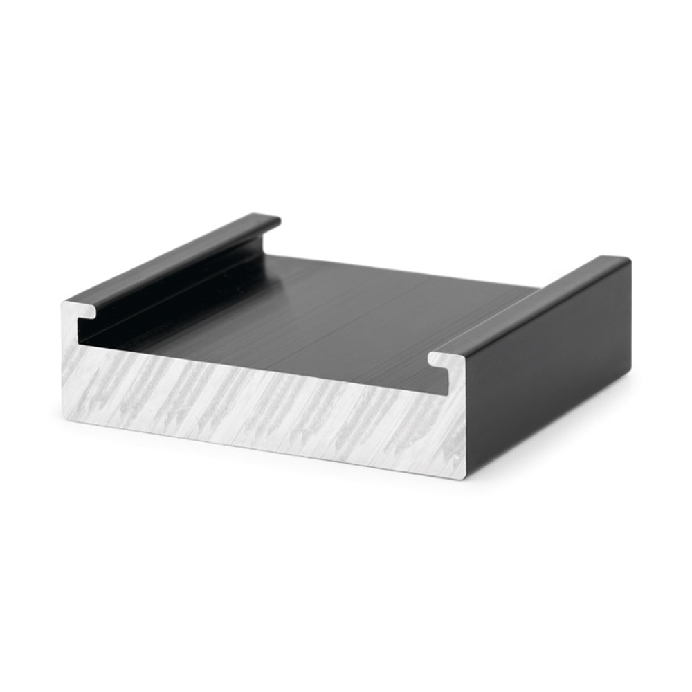 GM-N [CP] Grapas y galgas para montaje de placas. Galga de aluminio para marco. Negra